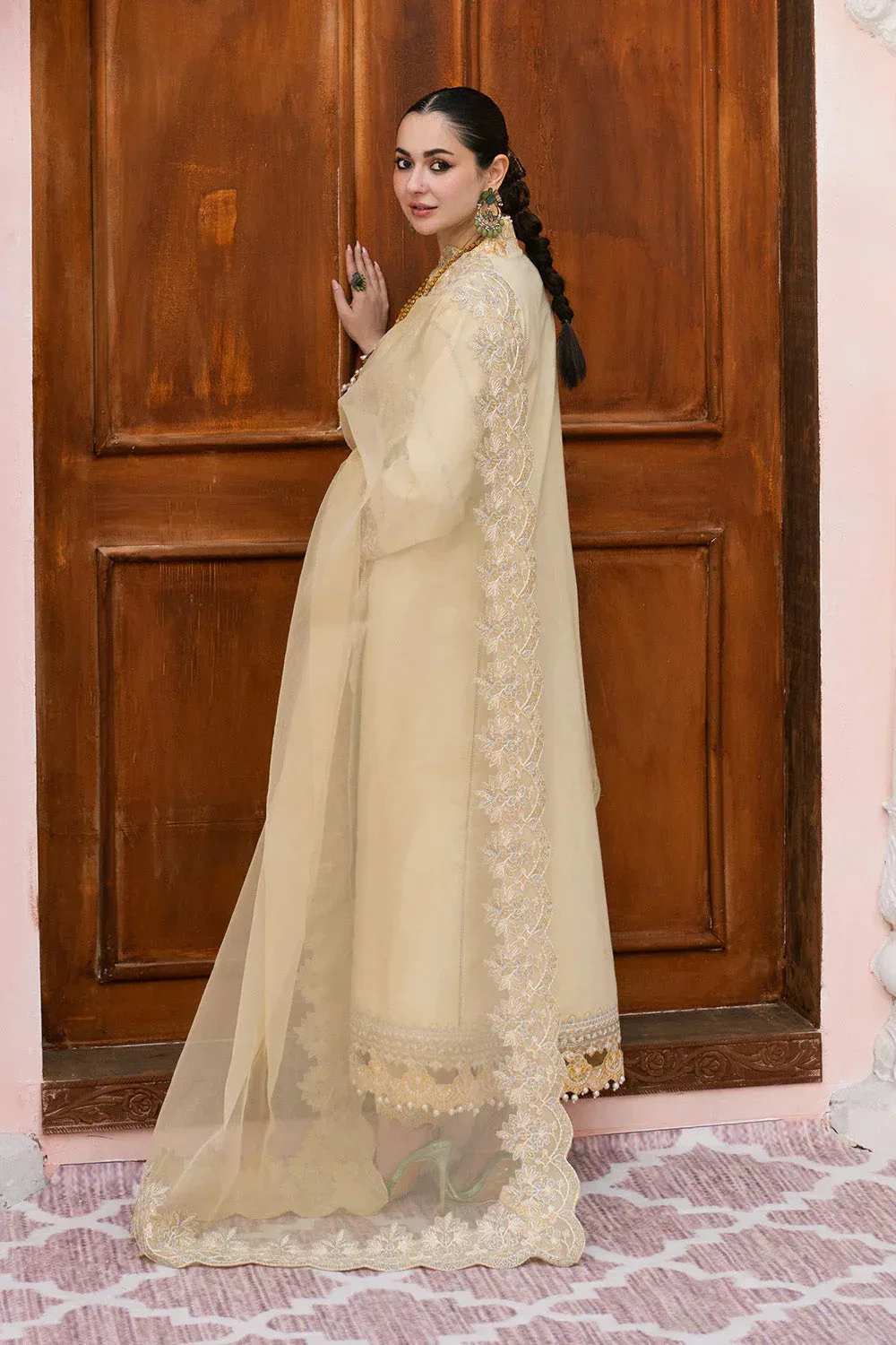 Maryum N Maria Eid Luxury Lawn 25 Yellow Organza – view 2 – Poshaq