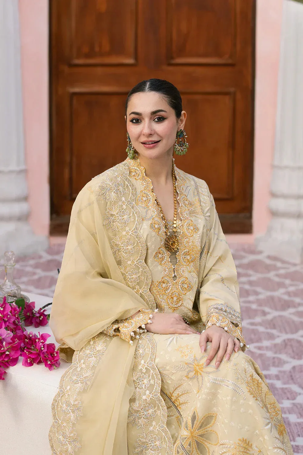 Maryum N Maria Eid Luxury Lawn 25 Yellow Organza – view 4 – Poshaq