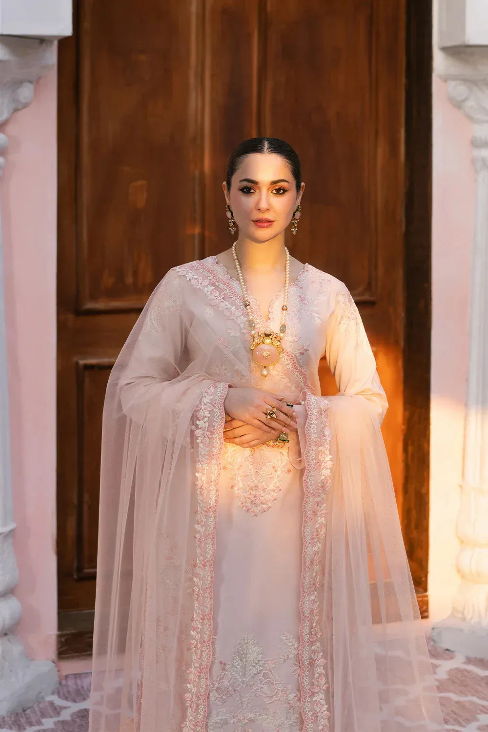Maryum N Maria Eid Luxury Lawn 25 Pink Organza – view 3 – Poshaq