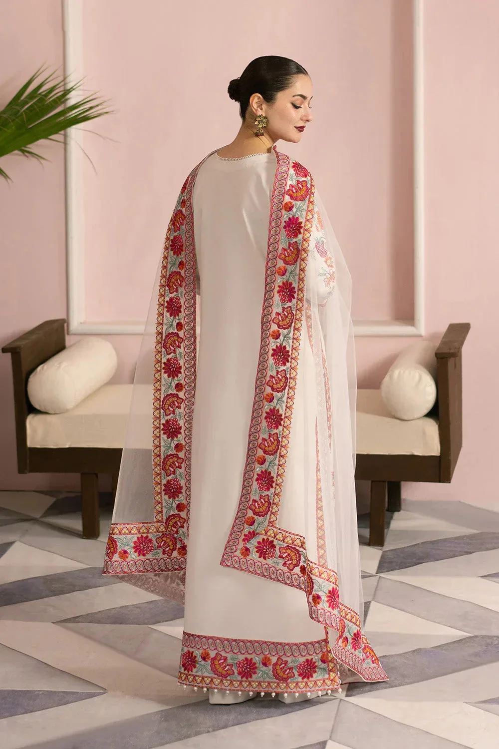 Maryum N Maria Eid Luxury Lawn 25 Off White Organza – view 2 – Poshaq