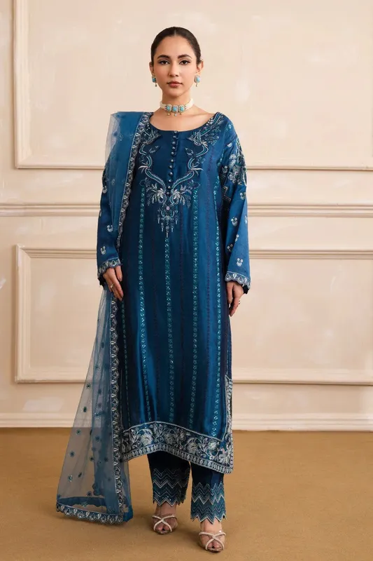 Maryum N Maria Izara Formals Deep Blue Organza – view 1 – Poshaq