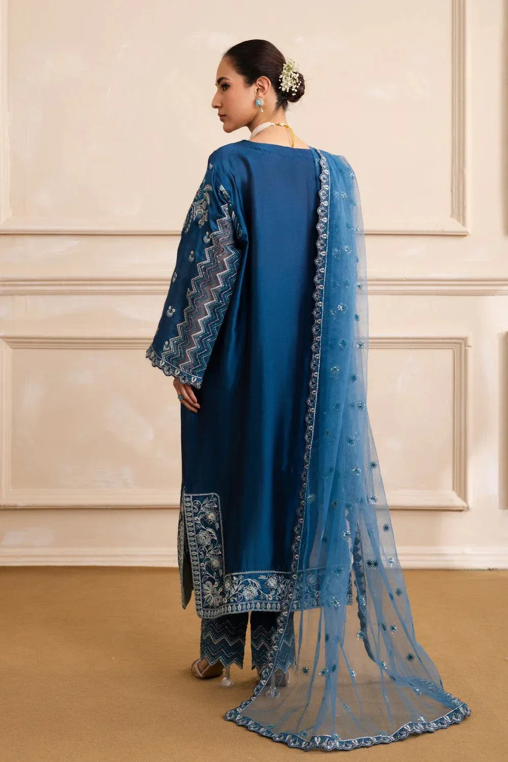 Maryum N Maria Izara Formals Deep Blue Organza – view 2 – Poshaq