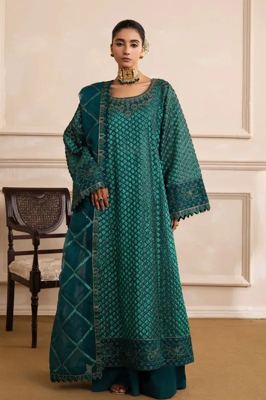 Maryum N Maria Izara Formals Emerald Green Organza – view 1 – Poshaq