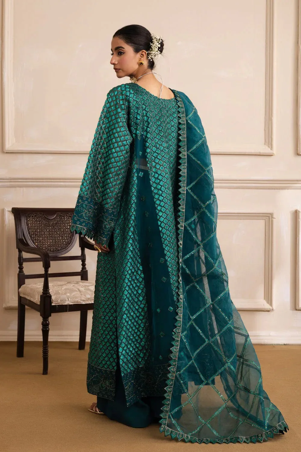 Maryum N Maria Izara Formals Emerald Green Organza – view 2 – Poshaq