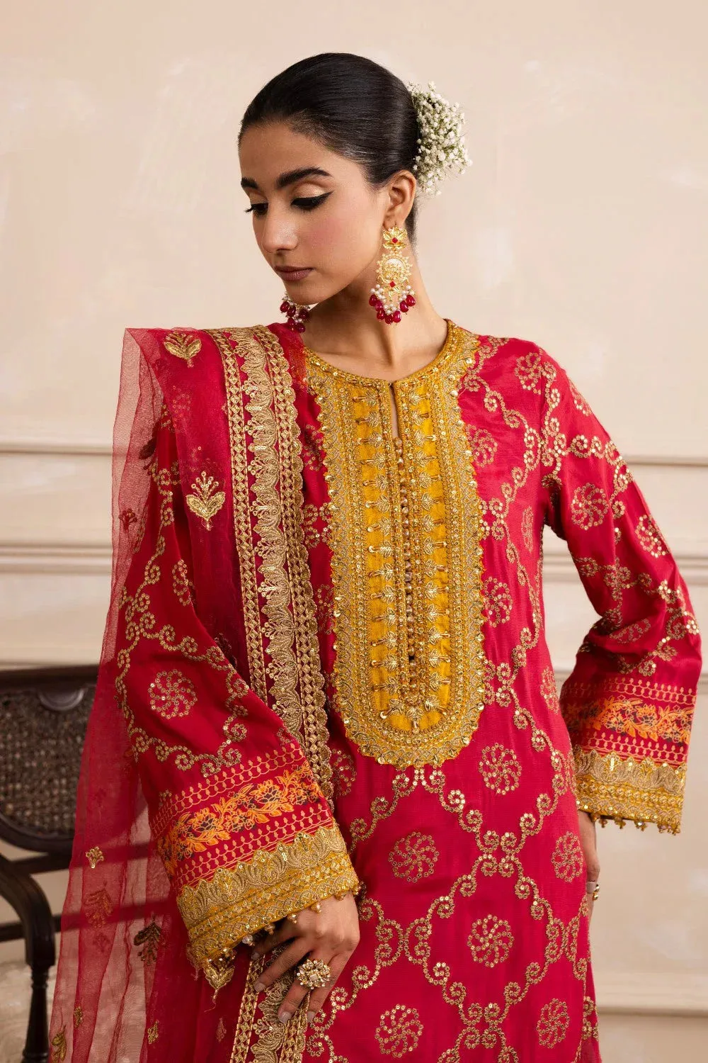 Maryum N Maria Izara Formals Crimson Organza – view 3 – Poshaq