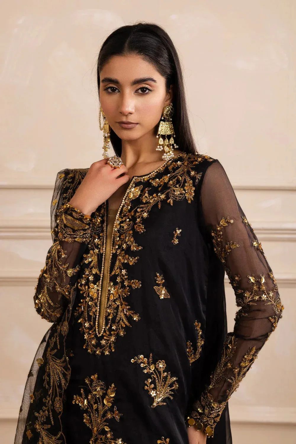 Maryum N Maria Izara Formals Black Organza – view 3 – Poshaq