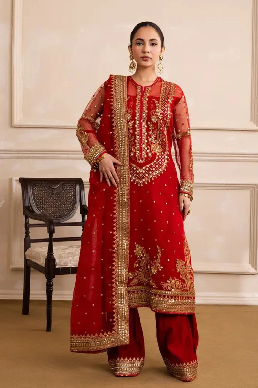 Maryum N Maria Izara Formals Crimson Organza – view 1 – Poshaq