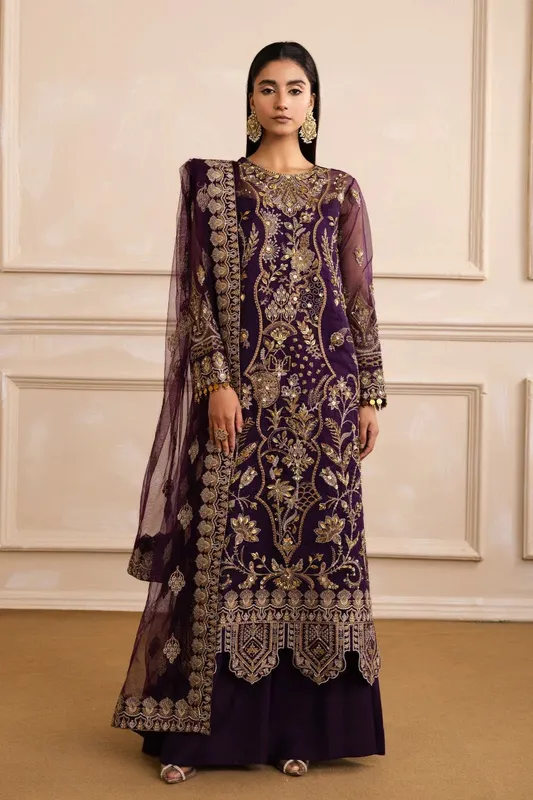 Maryum N Maria Izara Formals Dark Purple Organza – view 1 – Poshaq