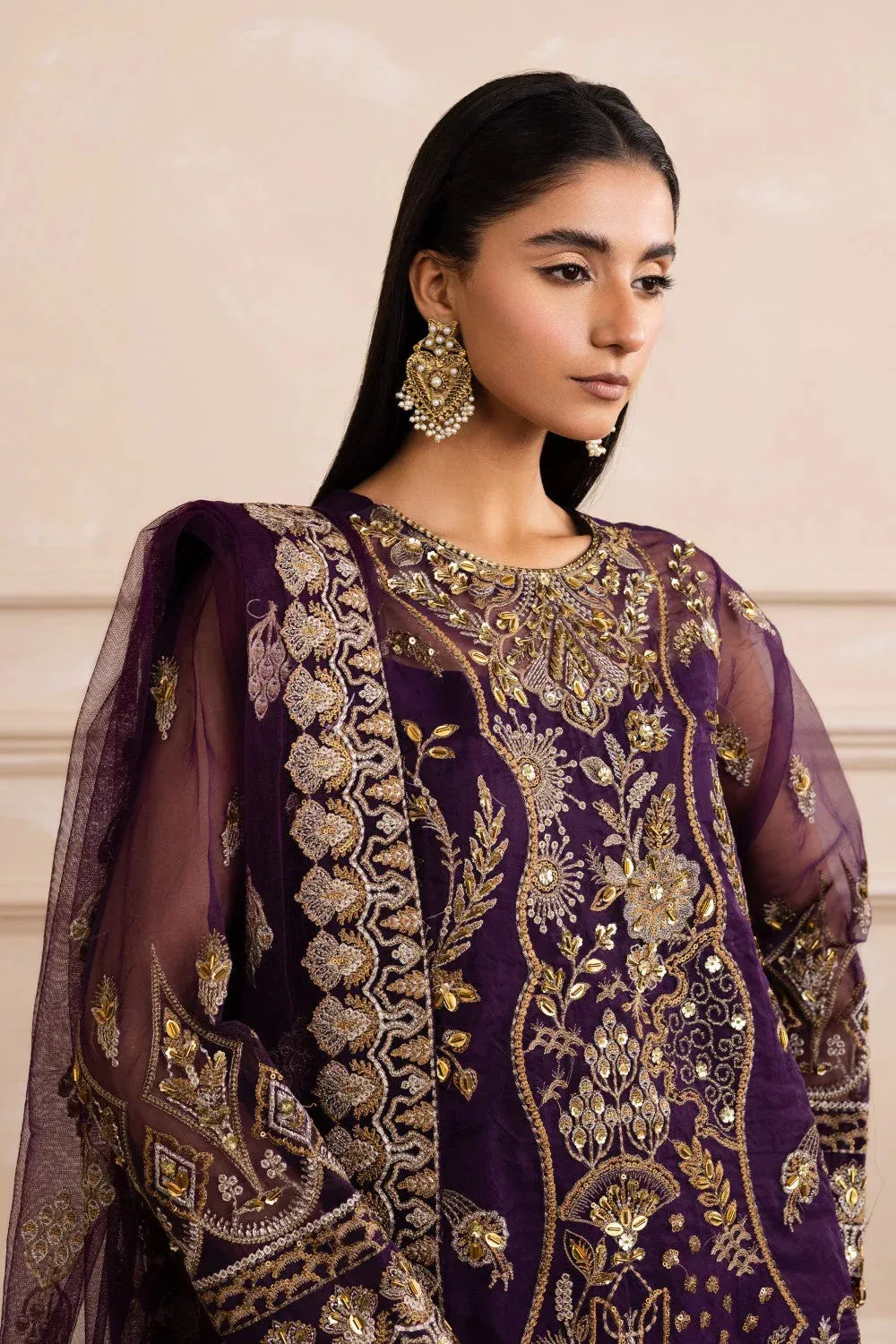 Maryum N Maria Izara Formals Dark Purple Organza – view 3 – Poshaq