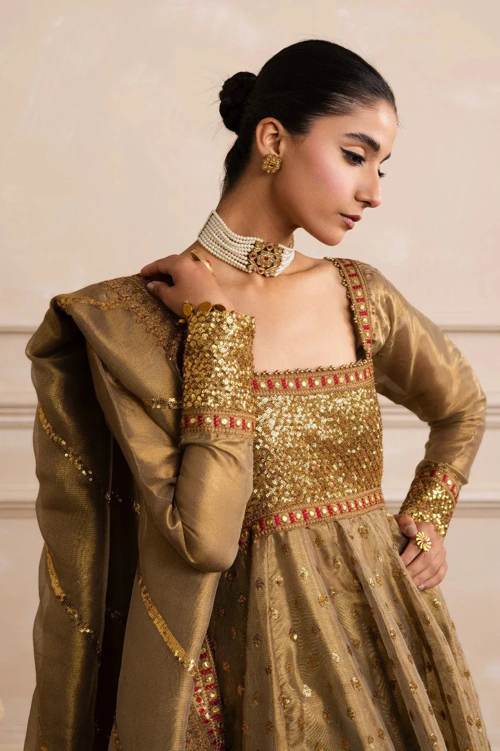 Maryum N Maria Izara Formals Gold Organza – view 3 – Poshaq