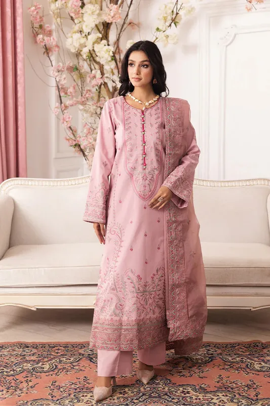 Maryum N Maria Mira Luxury Lawn Pink Lawn – view 1 – Poshaq