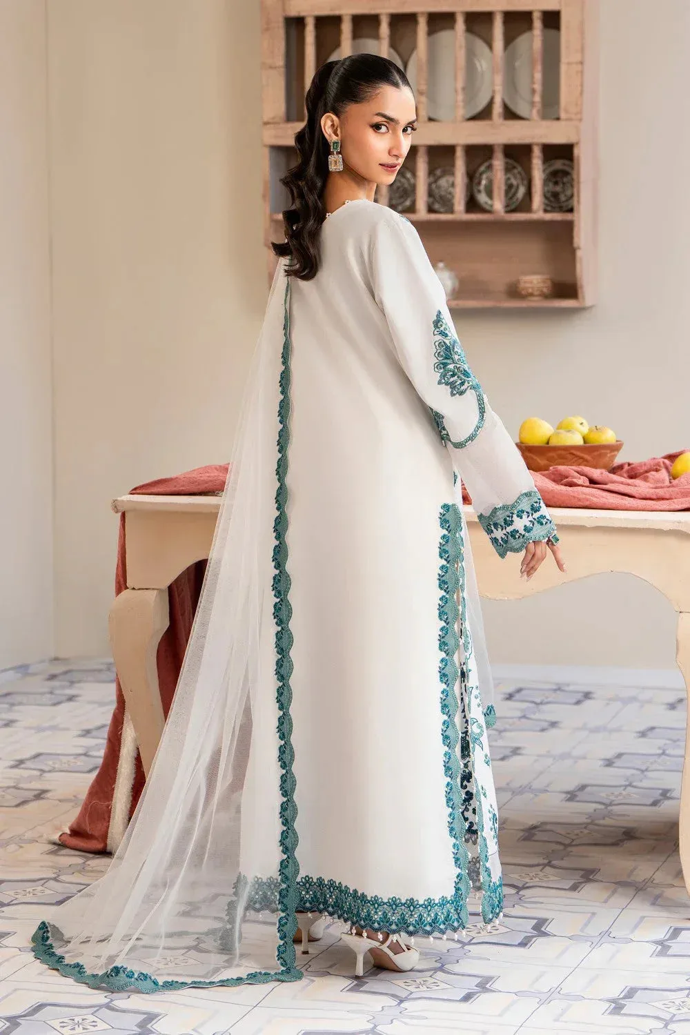 Maryum N Maria Luxury Lawn 25 White Organza – view 2 – Poshaq