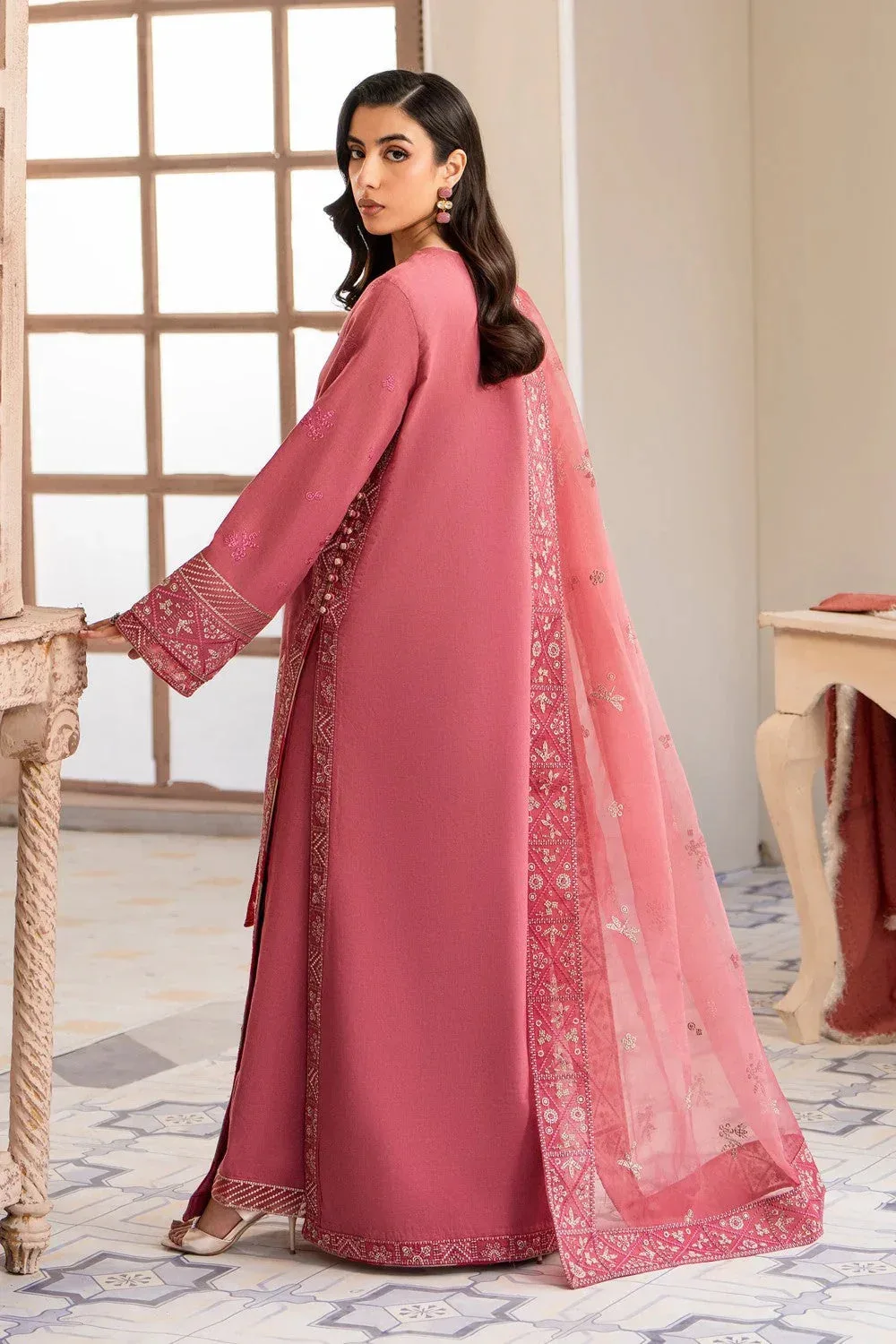 Maryum N Maria Luxury Lawn 25 Pink Organza – view 2 – Poshaq