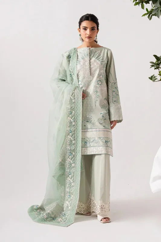 Maryum N Maria Zuhur 25 Grey Organza – view 1 – Poshaq