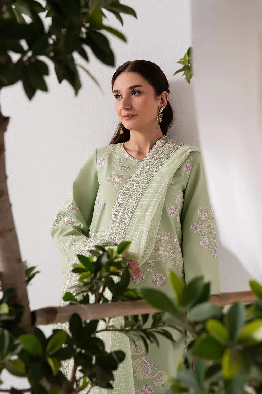 Maryum N Maria Zuhur 25 Pastel Mint Organza – view 3 – Poshaq
