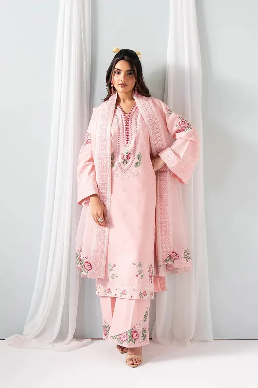 Maryum N Maria Zuhur 25 Light Pink Organza – view 1 – Poshaq