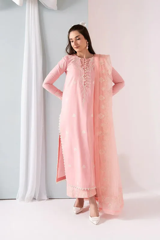 Maryum N Maria Zuhur 25 Light Pink Organza – view 1 – Poshaq