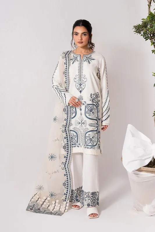 Maryum N Maria Zuhur 25 White Organza – view 1 – Poshaq
