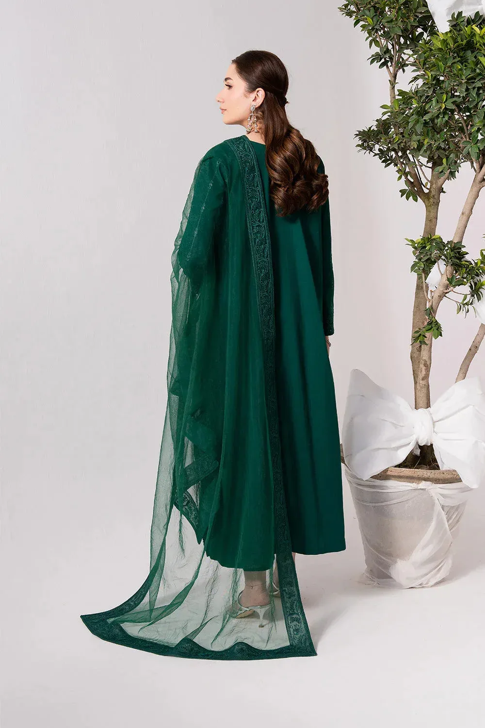Maryum N Maria Zuhur 25 Teal Green Organza – view 2 – Poshaq