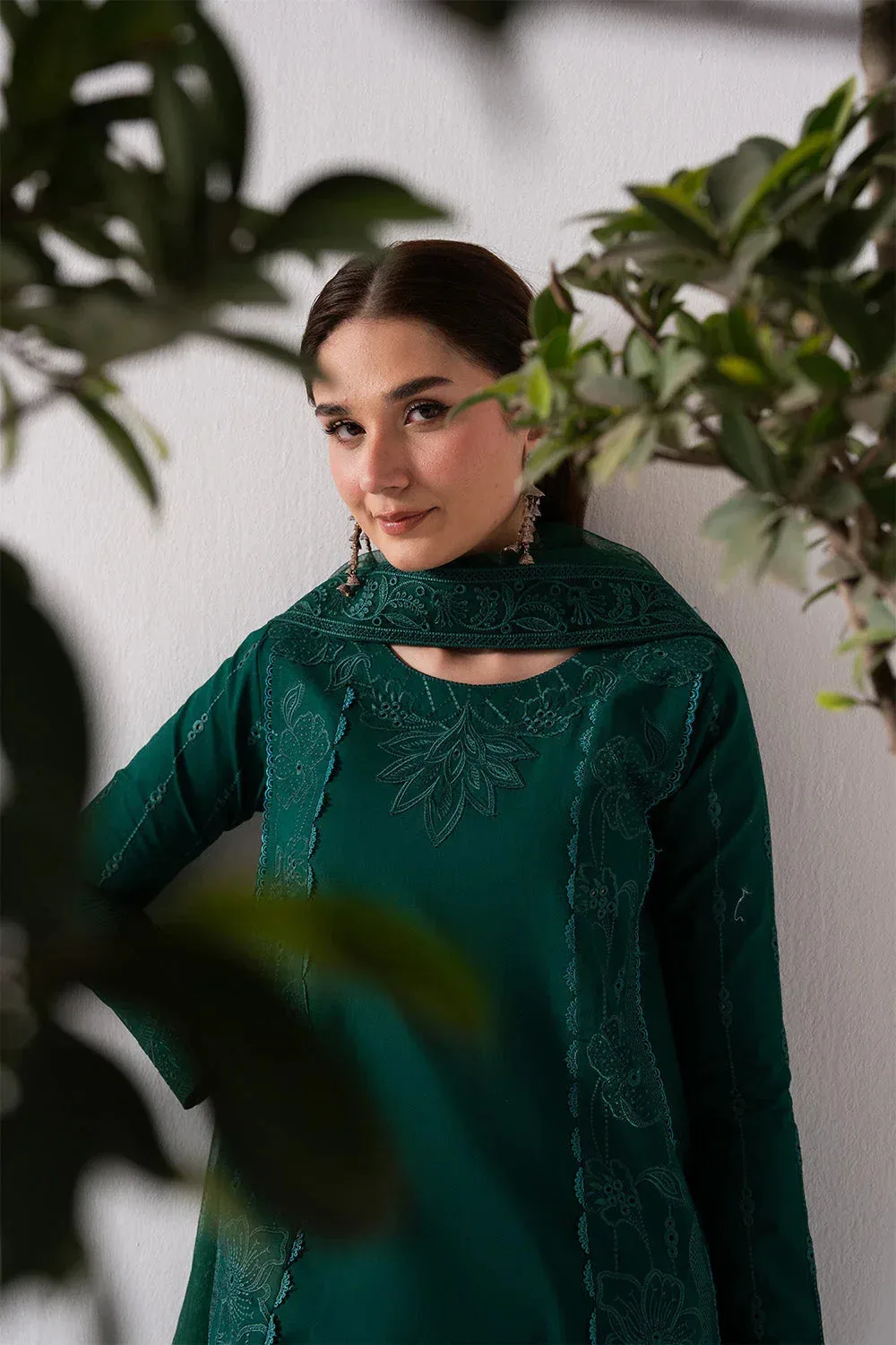 Maryum N Maria Zuhur 25 Teal Green Organza – view 4 – Poshaq