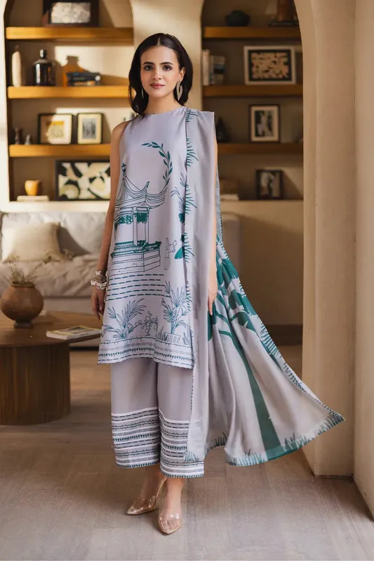 Maryum N Maria Ceil 25 Grey Silk – view 1 – Poshaq