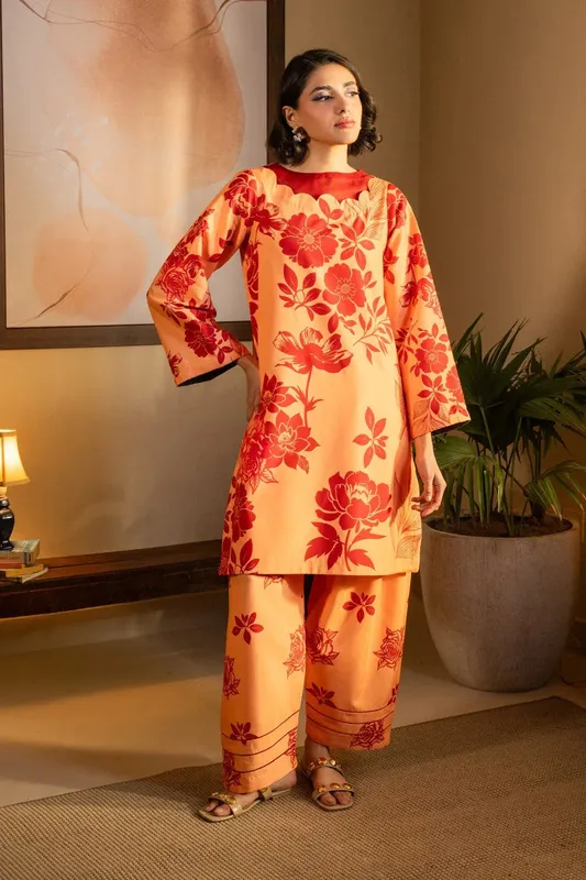 Maryum N Maria Aurora Collection Peach Crepe – view 1 – Poshaq