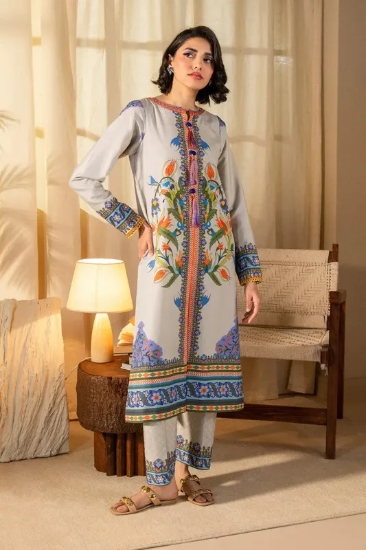 Maryum N Maria Aurora Collection Grey Crepe – view 1 – Poshaq