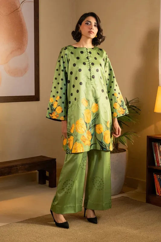 Maryum N Maria Aurora Collection Aqua Green Crepe – view 1 – Poshaq