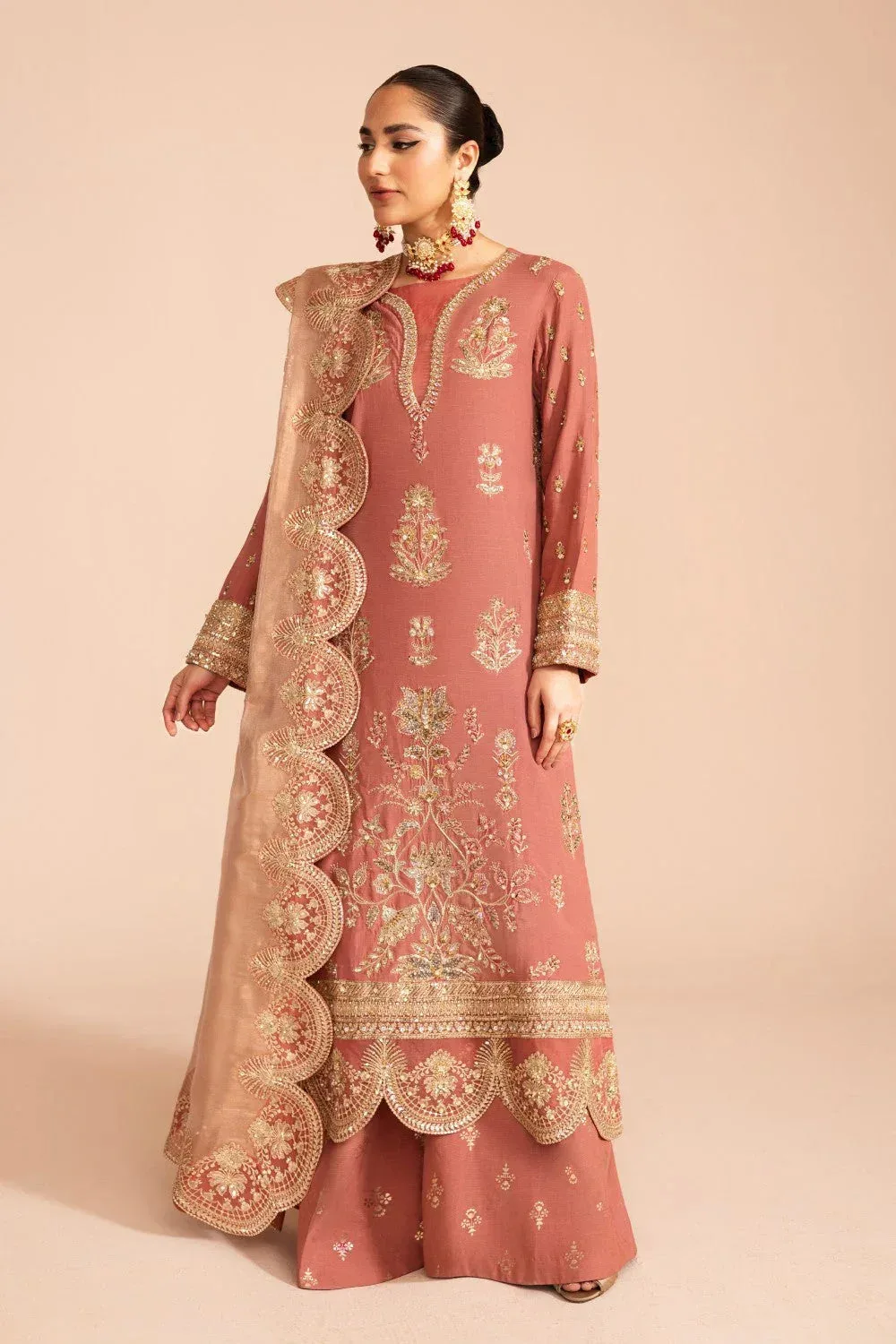 Maryum N Maria Zircon Formals Champagne Pink Organza – view 1 – Poshaq