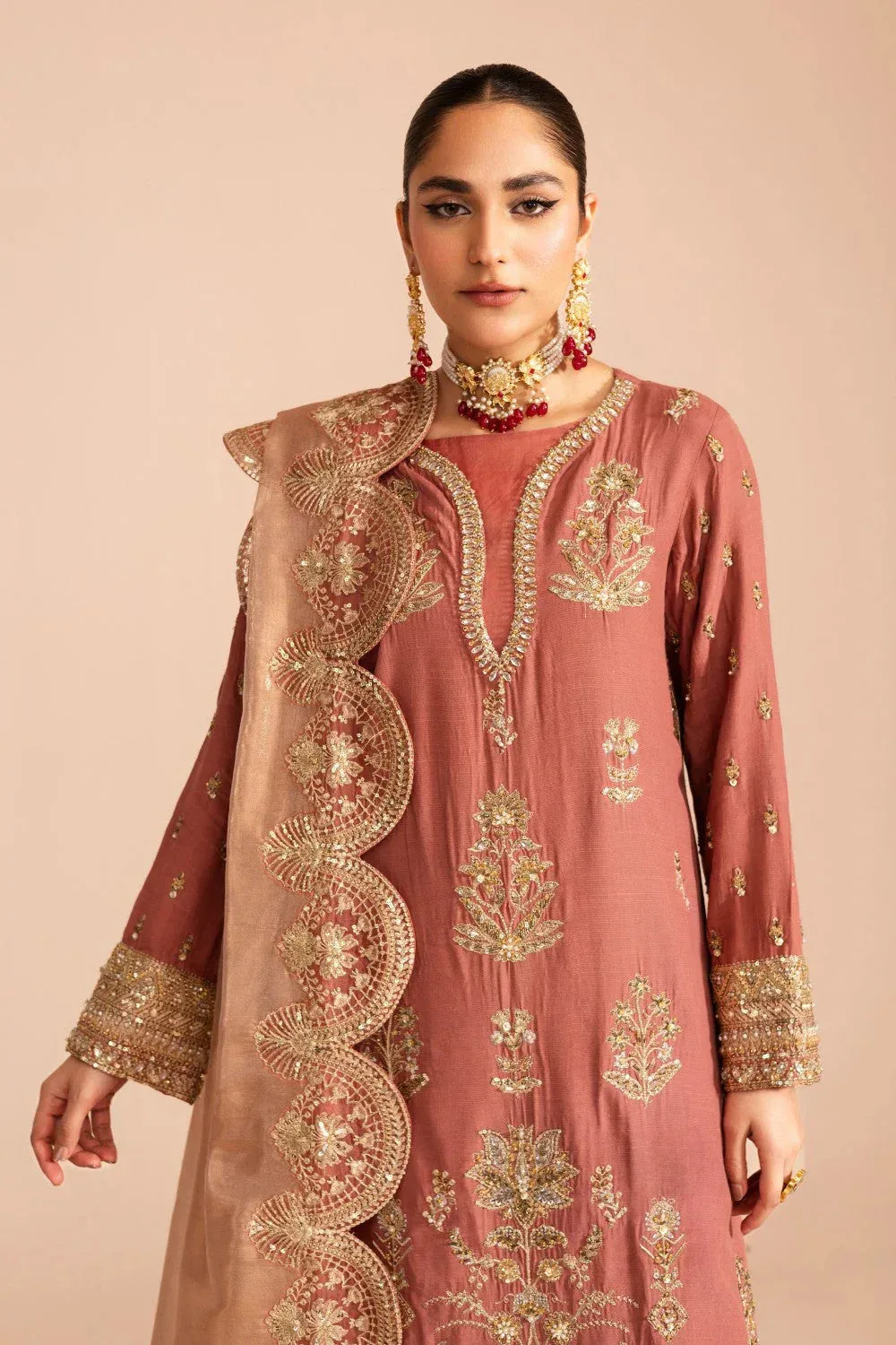 Maryum N Maria Zircon Formals Champagne Pink Organza – view 3 – Poshaq