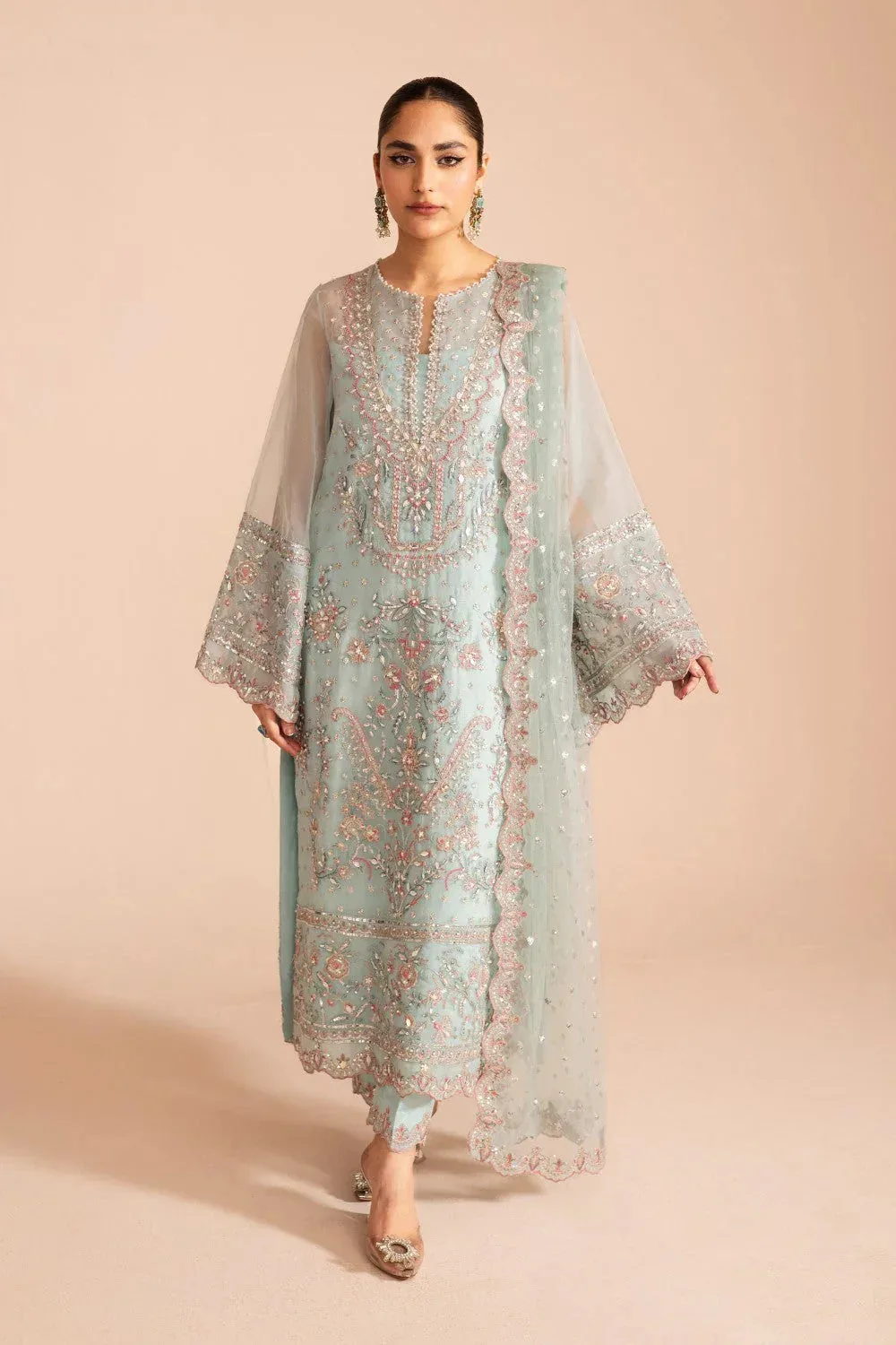 Maryum N Maria Zircon Formals Sky Blue Organza – view 1 – Poshaq