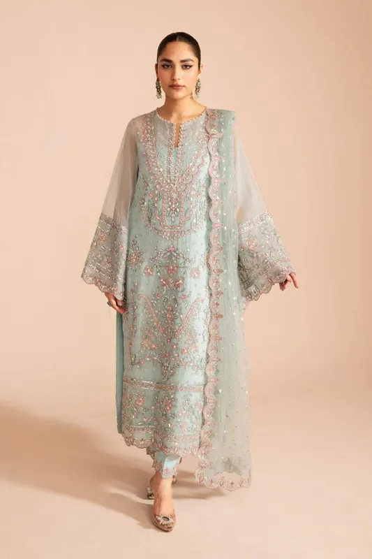 Maryum N Maria Zircon Formals Sky Blue Organza – view 1 – Poshaq