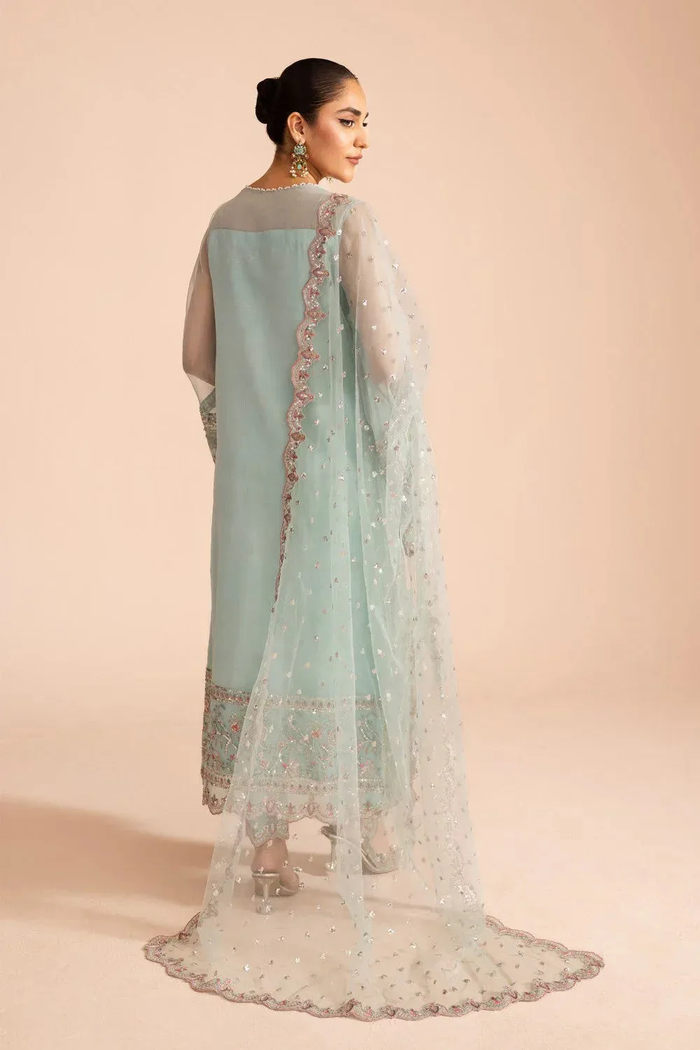 Maryum N Maria Zircon Formals Sky Blue Organza – view 2 – Poshaq