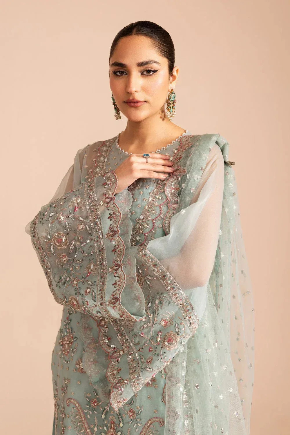 Maryum N Maria Zircon Formals Sky Blue Organza – view 3 – Poshaq