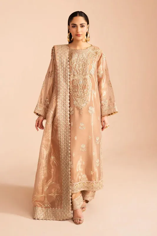 Maryum N Maria Zircon Formals Peach Pink Organza – view 1 – Poshaq