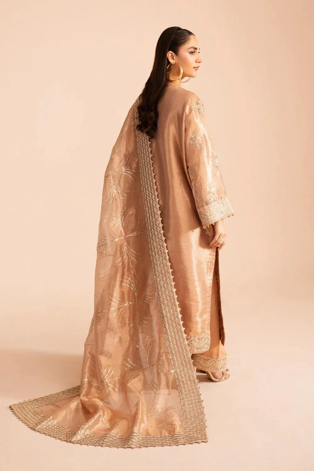 Maryum N Maria Zircon Formals Peach Pink Organza – view 2 – Poshaq