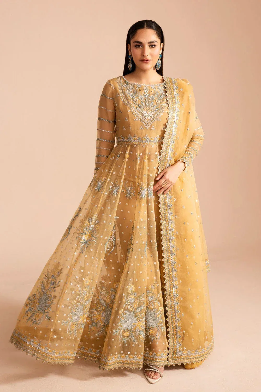 Maryum N Maria Zircon Formals Dust Yellow Organza – view 1 – Poshaq