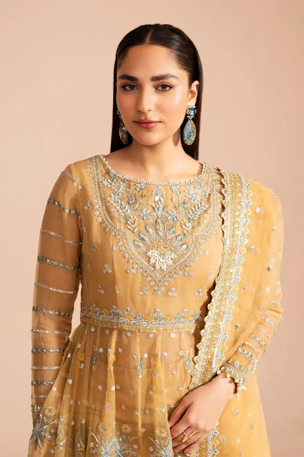 Maryum N Maria Zircon Formals Dust Yellow Organza – view 4 – Poshaq