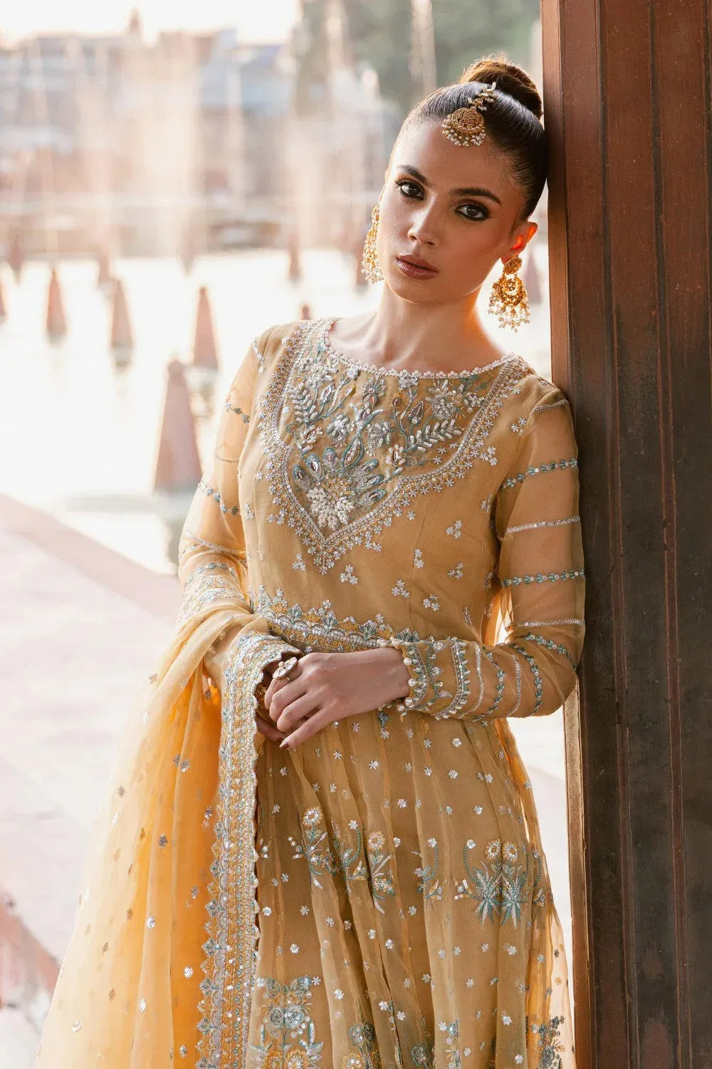 Maryum N Maria Zircon Formals Dust Yellow Organza – view 5 – Poshaq