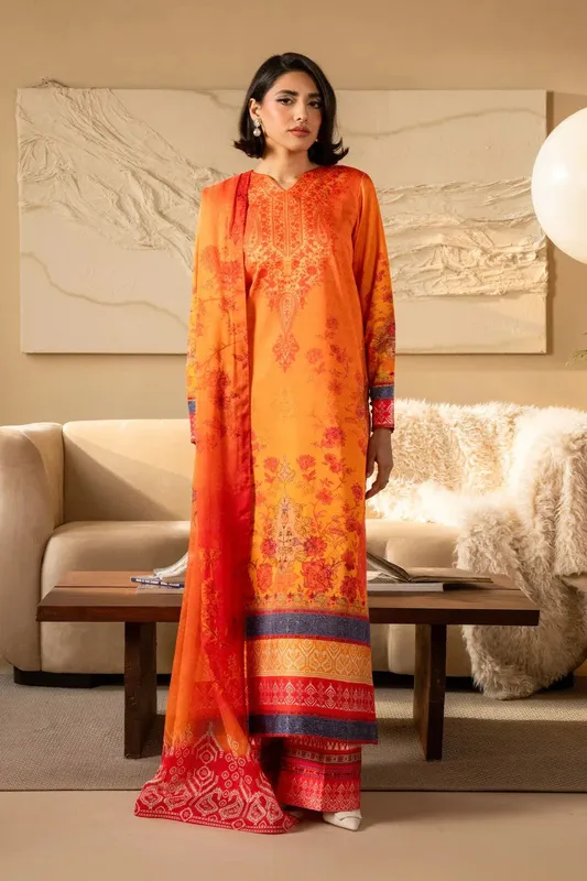 Maryum N Maria Nazm Collection Orange Silk – view 1 – Poshaq