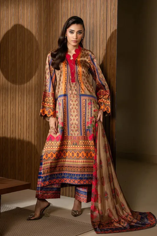 Maryum N Maria Nazm Collection Rosy Brown Raw Silk – view 1 – Poshaq