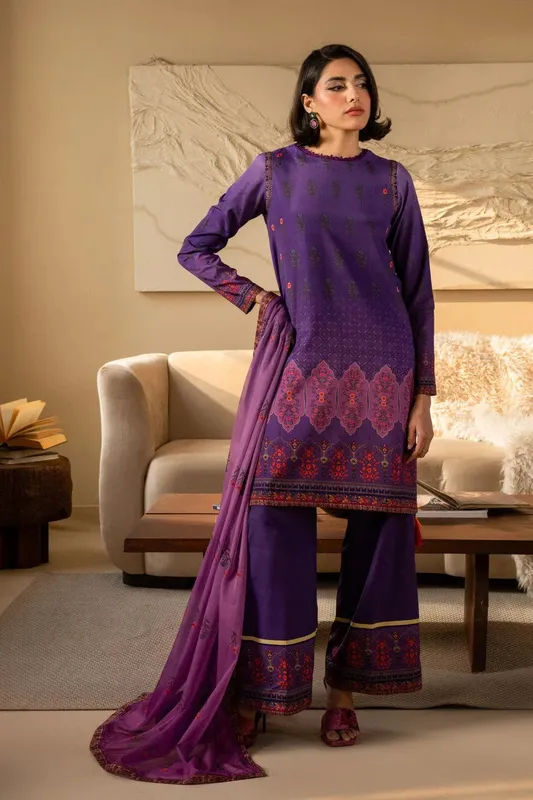 Maryum N Maria Nazm Collection Dark Purple Silk – view 1 – Poshaq
