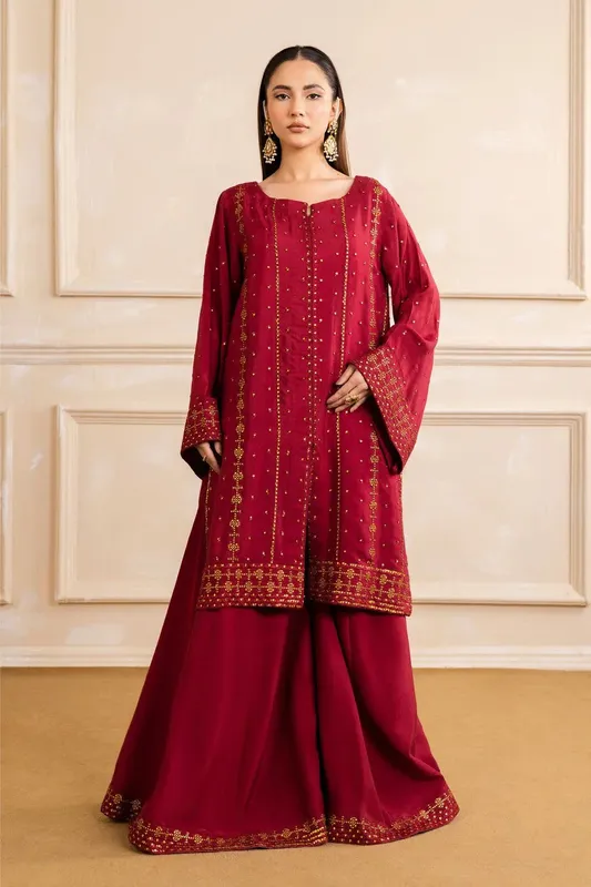 Maryum N Maria Nora Collection Red Viscose – view 1 – Poshaq