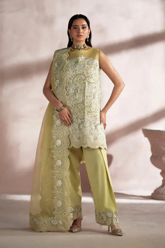 Maryum N Maria Luna Formals Lime Yellow Viscose – view 1 – Poshaq