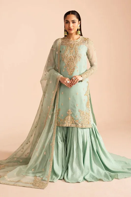 Maryum N Maria Iris Formals Mint Green Organza – view 1 – Poshaq