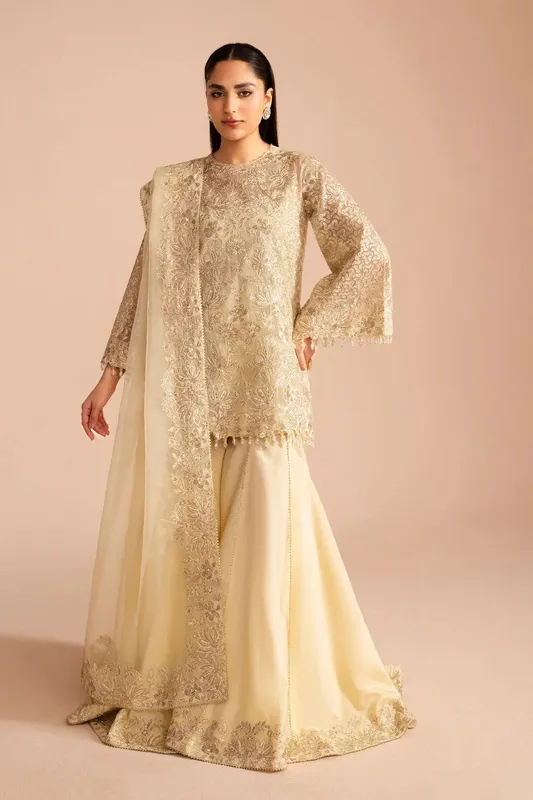 Maryum N Maria Iris Formals Cream Organza – view 1 – Poshaq