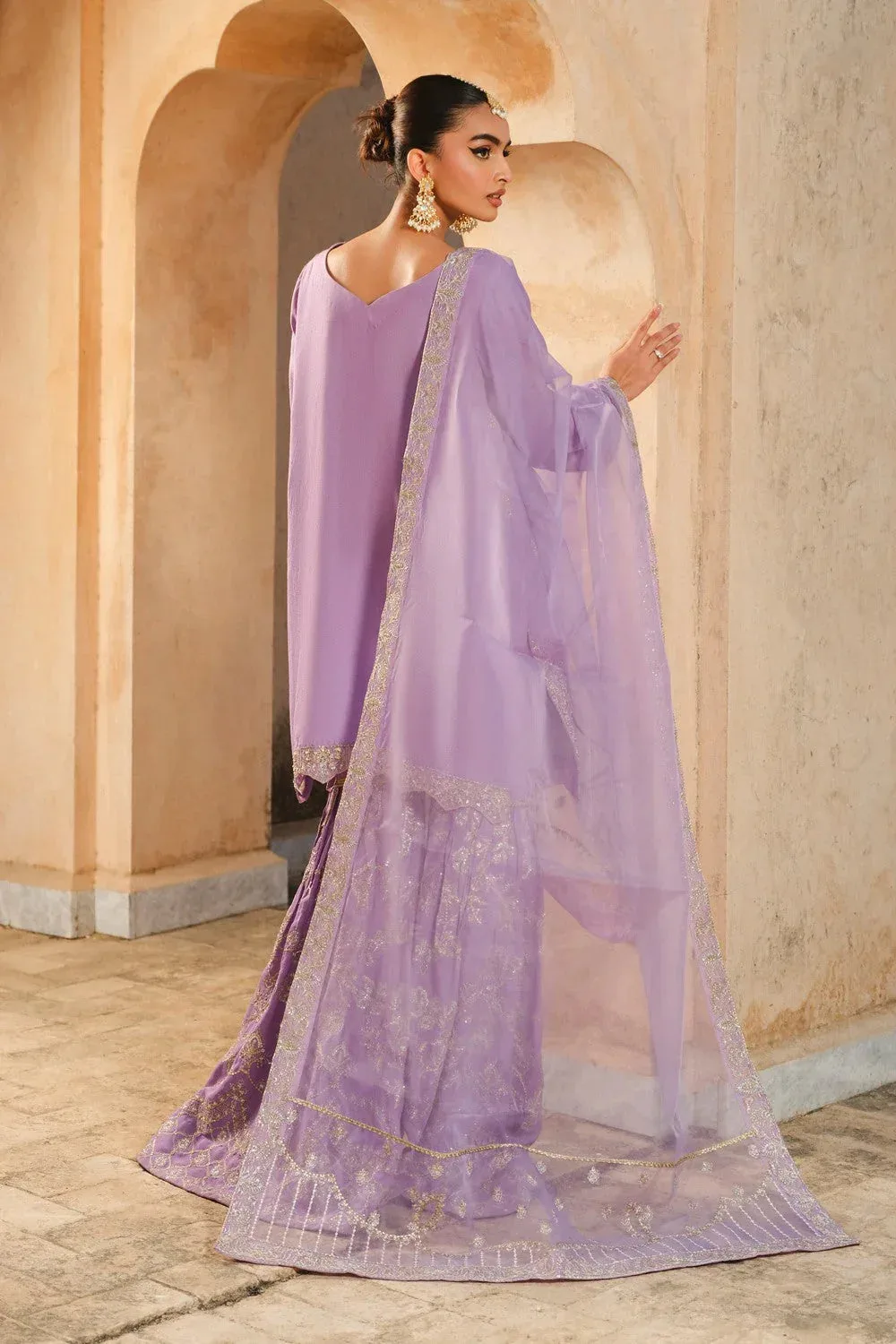 Maryum N Maria Musk Formals Purple Gray Organza – view 2 – Poshaq