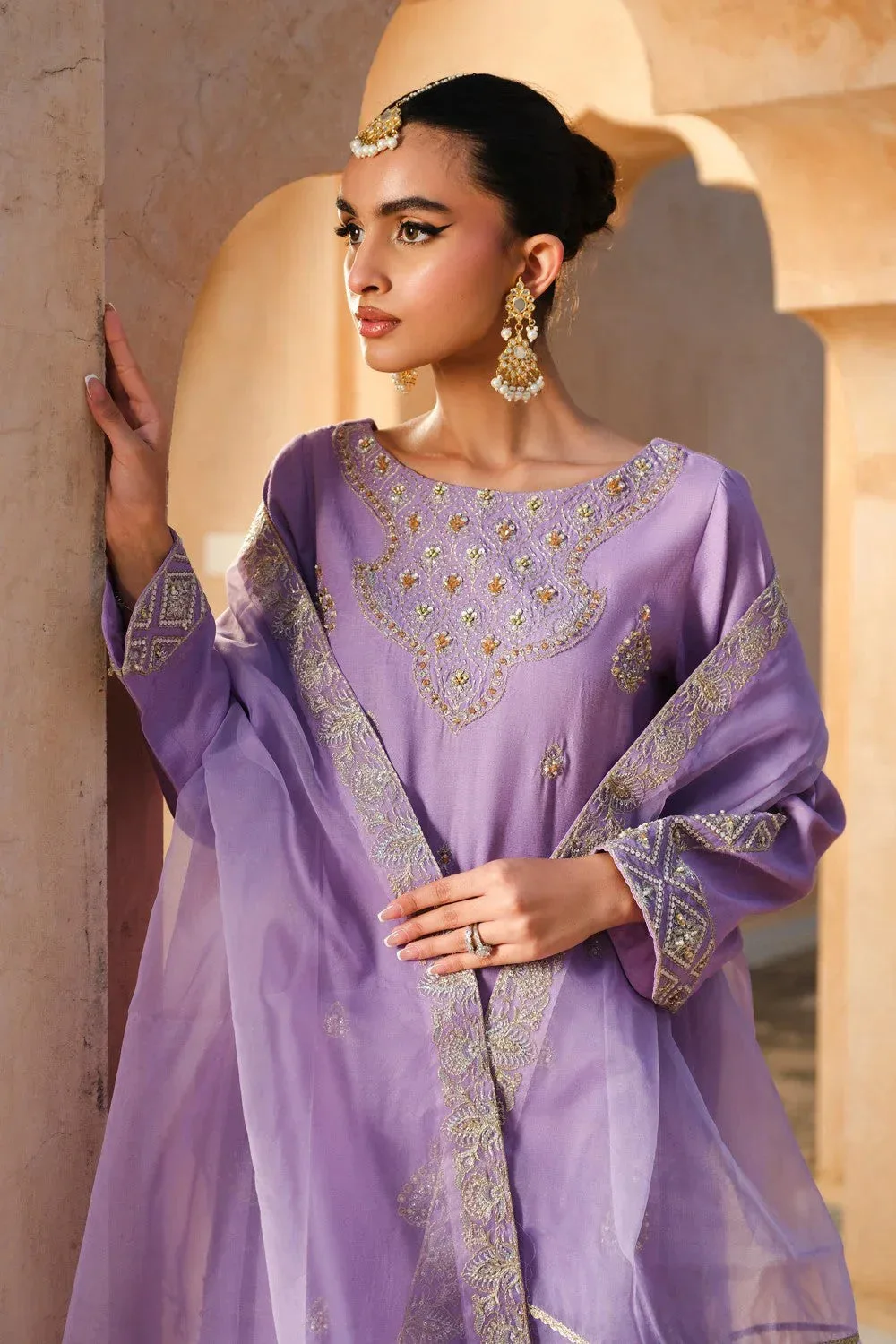 Maryum N Maria Musk Formals Purple Gray Organza – view 3 – Poshaq