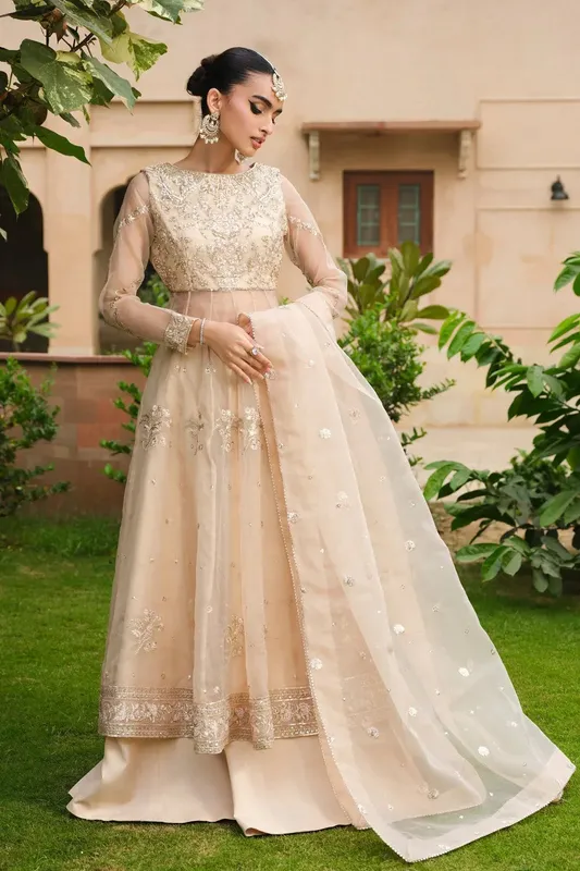 Maryum N Maria Musk Formals Cream Organza – view 1 – Poshaq