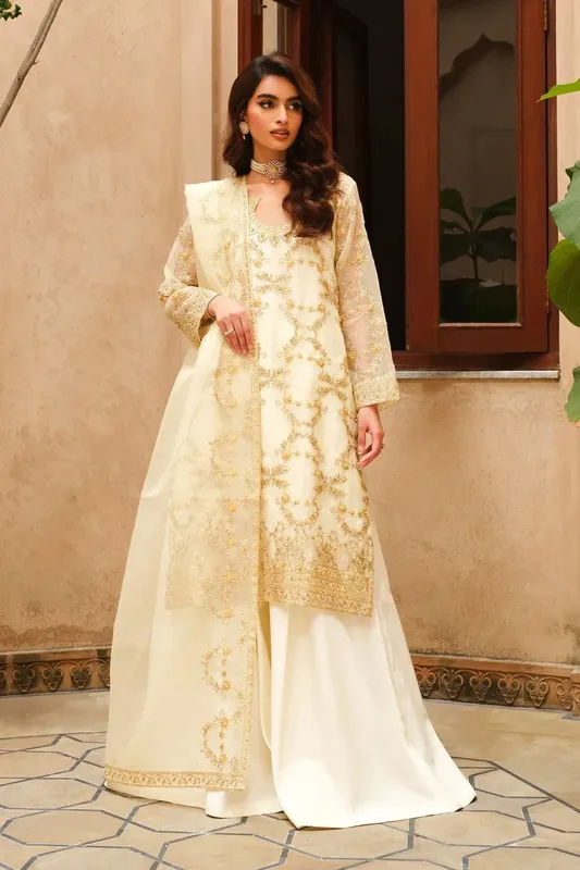 Maryum N Maria Musk Formals Ivory Organza – view 1 – Poshaq